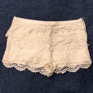 Ivory Lace Shorts